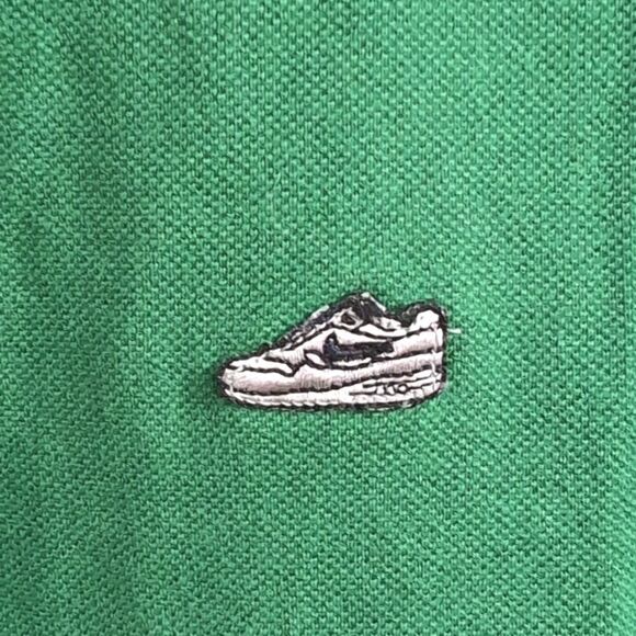 Vintage Nike Green Sneaker Logo Polo Sz XL - Picture 3 of 9